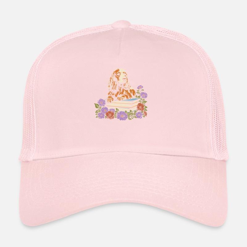 Cocker Spaniel Flower Book Reader Casquette trucker 