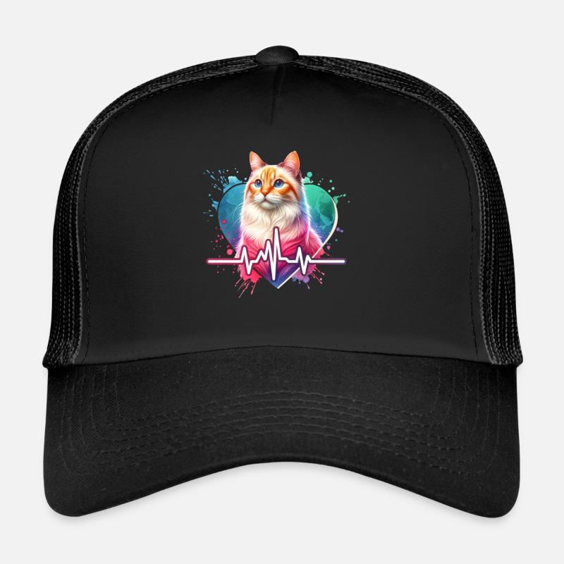 ECG de chat andin Casquette trucker 