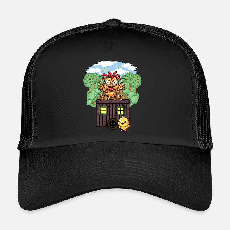 Chickens Chicken Construction Trailer Garden Chicken Coop Trucker Cap