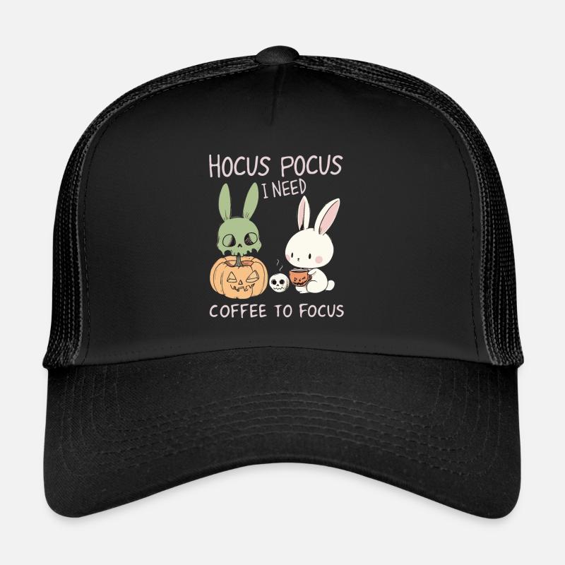 Hocus Pocus Cute Bunnies Halloween Café Casquette trucker 
