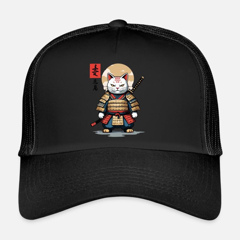 Samurai Katze Asiatischer Ukiyo-E Stil Aesthetic Trucker Cap
