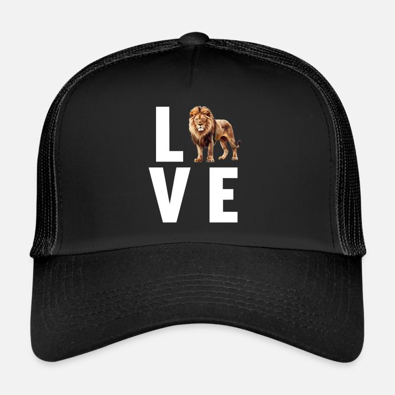 Lion Löwen Löwe - Trucker Cap - Schwarz/Schwarz