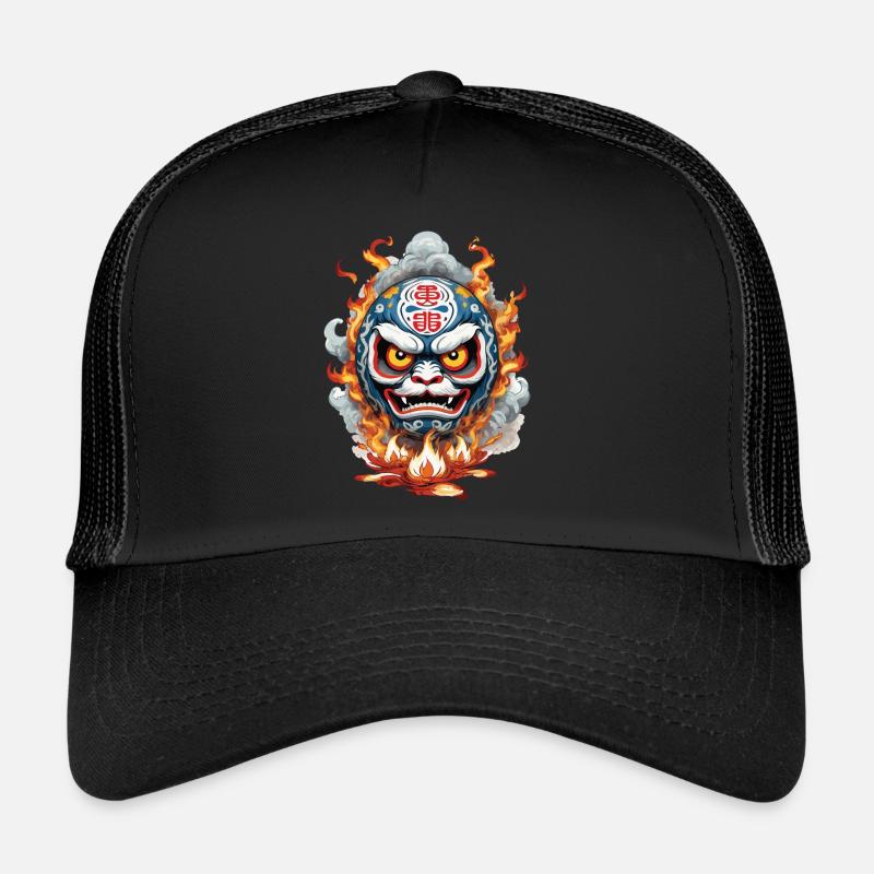 Japanischer Daruma und Dämon Vintage Design Trucker Cap