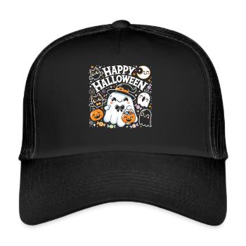 Chemise d’Halloween pour enfants - Happy Halloween Fun - Casquette trucker  - noir/noir - Devant