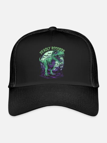Zombie T-REX – Deadly Roar for dinosaur lovers - Trucker Cap - black/black - Front