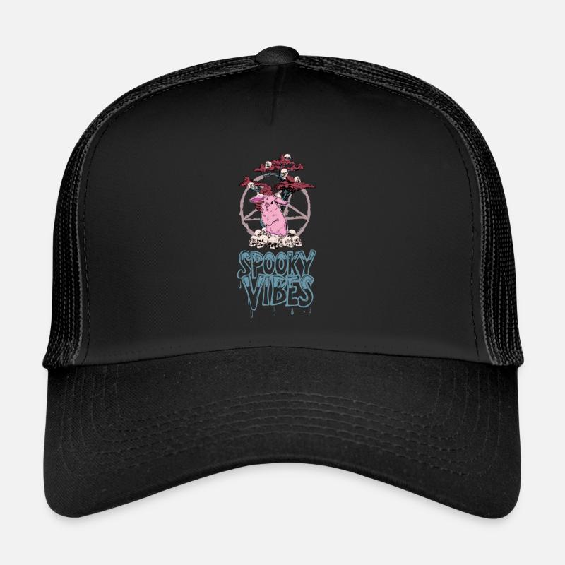 Conception de lapin rose et de crâne Casquette trucker 