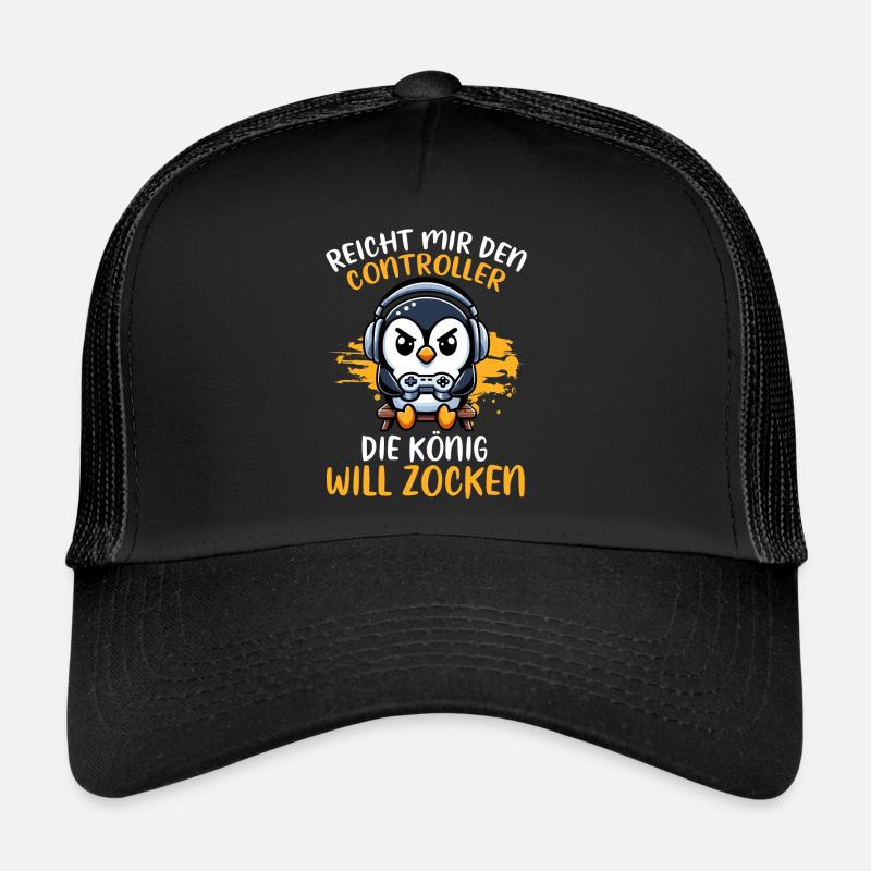 Hands me the controller, the queen wants to play Trucker Cap