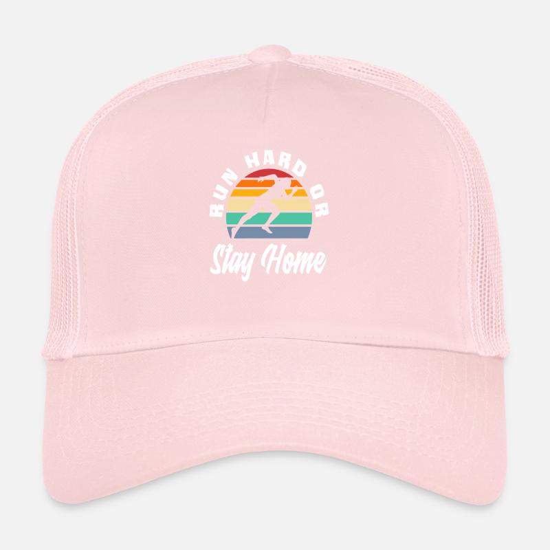 Courez dur ou restez à la maison Retro Runner Casquette trucker 