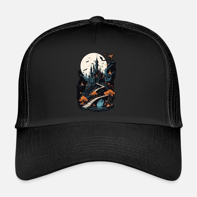 Spooky Haunted Castle Magical Haunted Castle Trucker Cap
