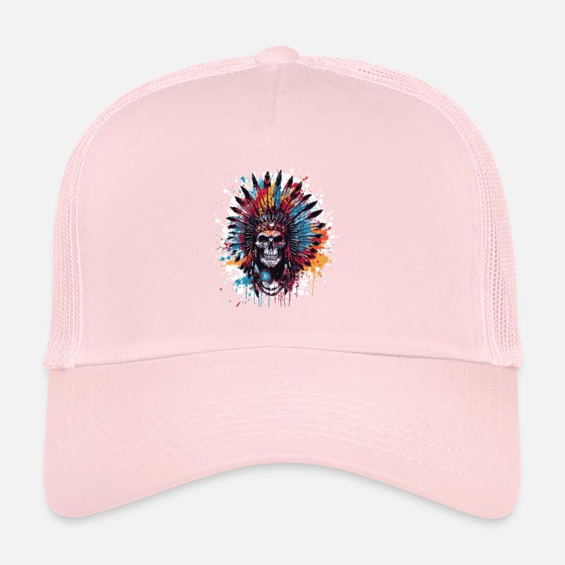 Crâne de chef indien Casquette trucker 