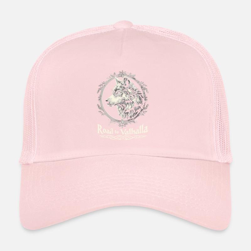 Road to Valhalla Viking Wolf Design Trucker Cap