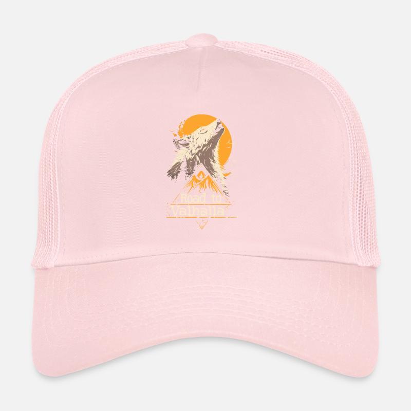 Majestic Wolf Road to Valhalla Nature Trucker Cap