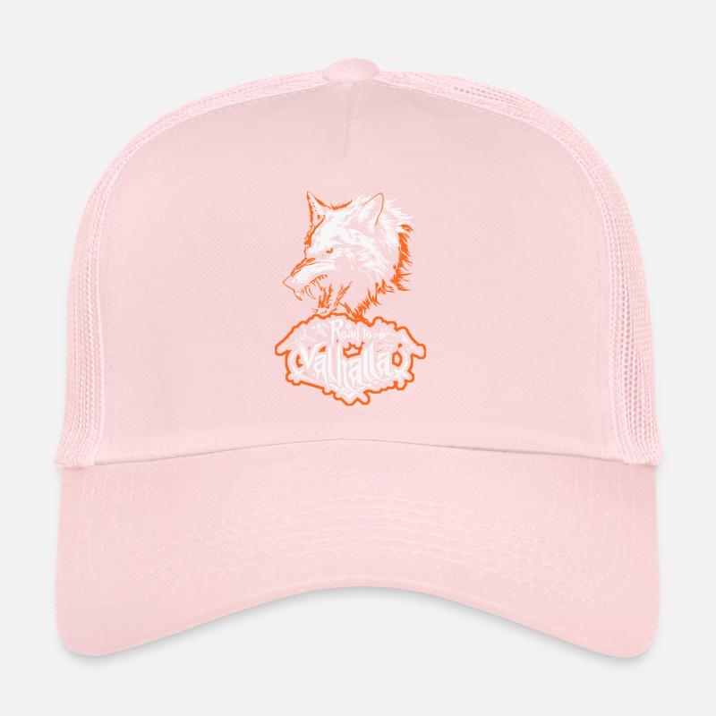 Wolf Road to Valhalla Mountains Design Trucker Cap