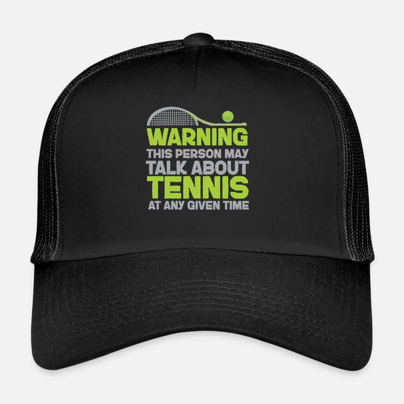 Funny Tennis Player Racket Warning - Trucker Cap - Schwarz/Schwarz