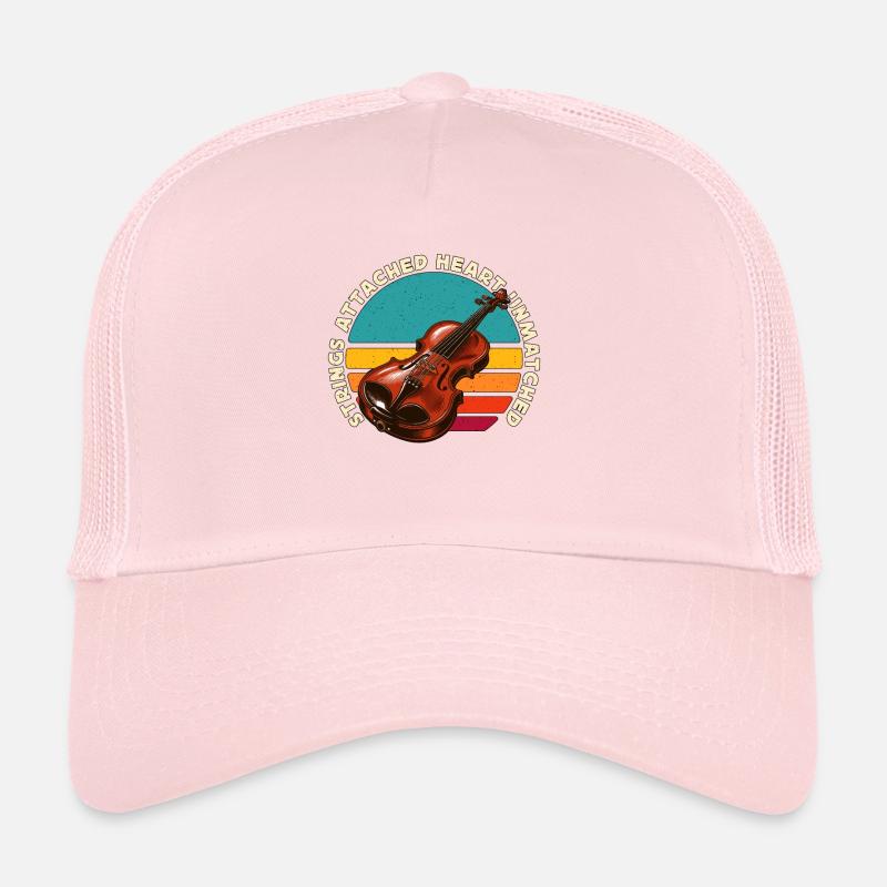 Fiddle Strings Attached Heart Musical Instrument Trucker Cap