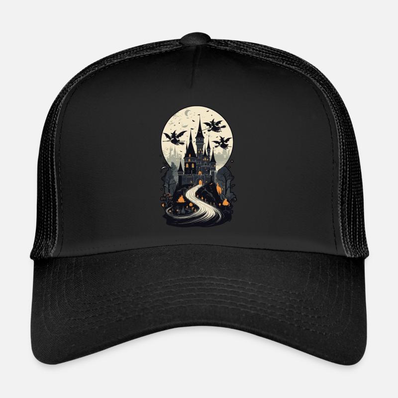 Spooky Haunted Castle Magical Haunted Castle Trucker Cap