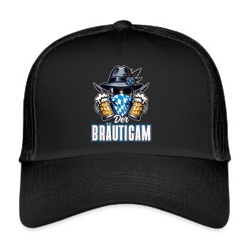 The Groom Funny Bachelor Party - Trucker Cap - black/black - Front