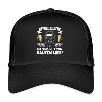 The Groom Funny Bachelor Party - Trucker Cap - black/black - Front