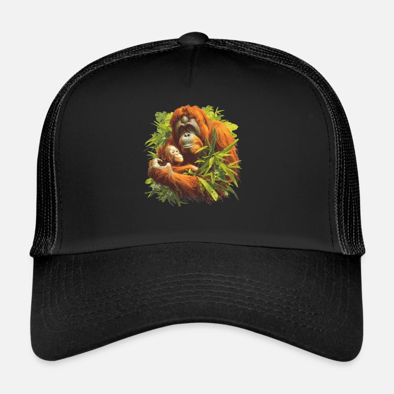 Orangutan Orang-Utans Orang-Utan - Trucker Cap - Schwarz/Schwarz