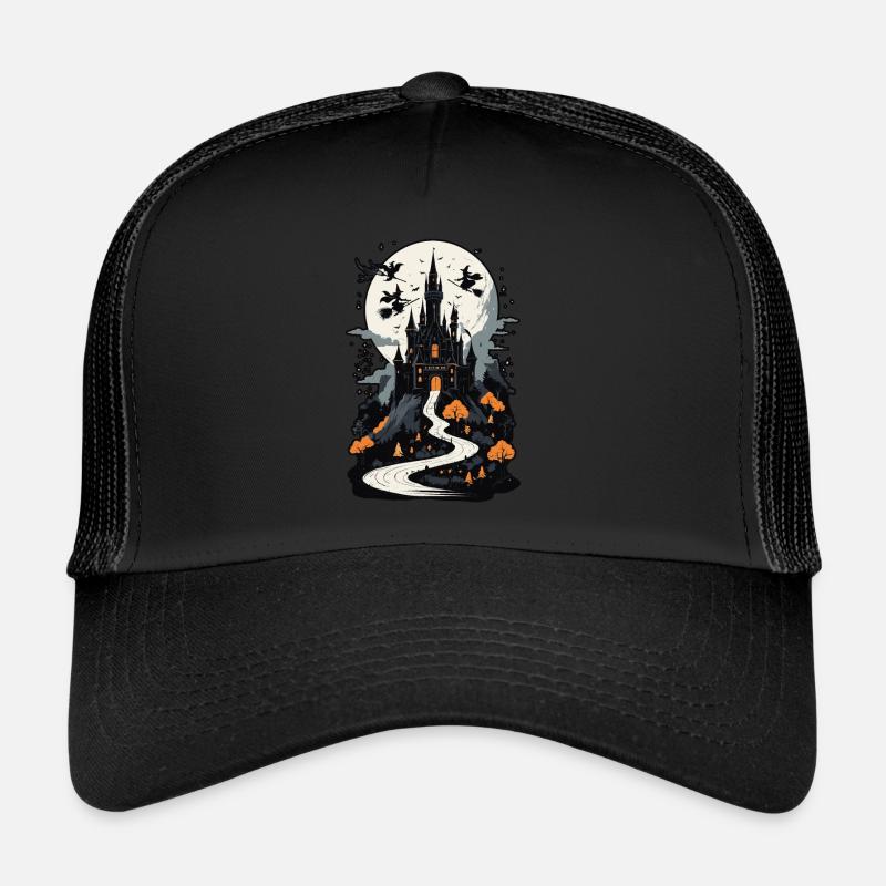 Spooky Haunted Castle Magical Haunted Castle Trucker Cap