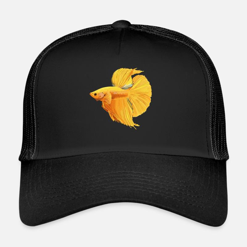 Bettas Betta Fisch Betta - Trucker Cap - Schwarz/Schwarz