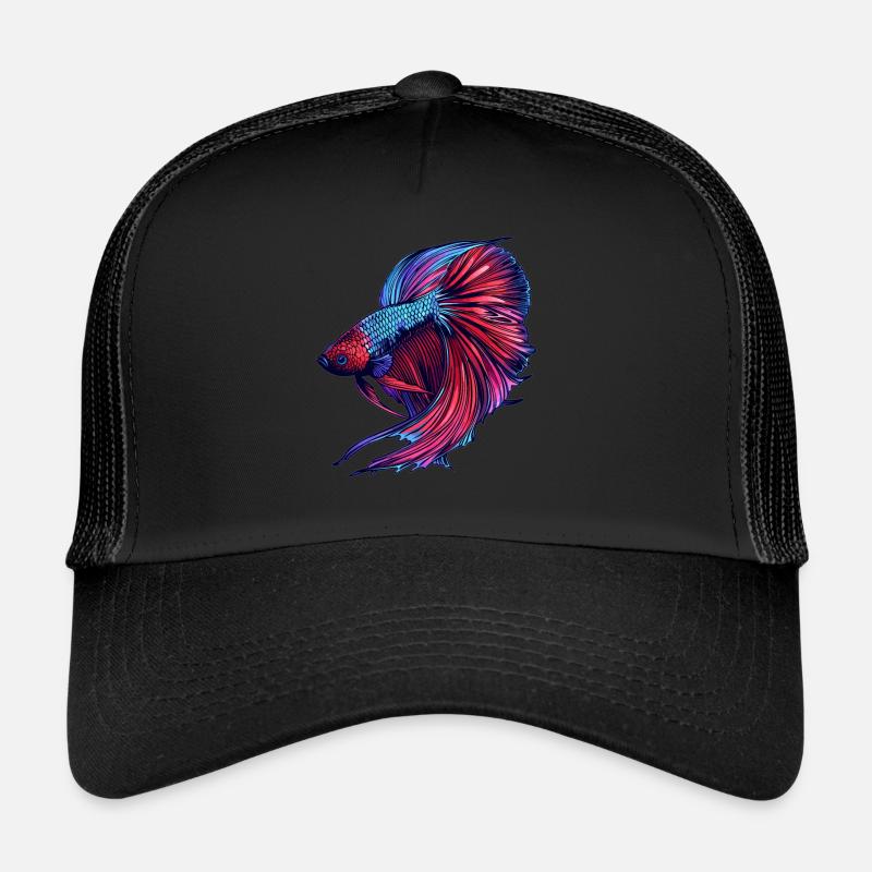 Bettas Betta Fisch Betta - Trucker Cap - Schwarz/Schwarz
