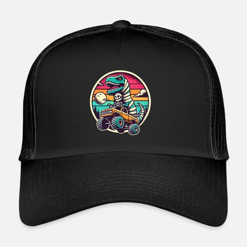 Dino Mit Skelett Dinosaurier Auf Monstertruck Trucker Cap