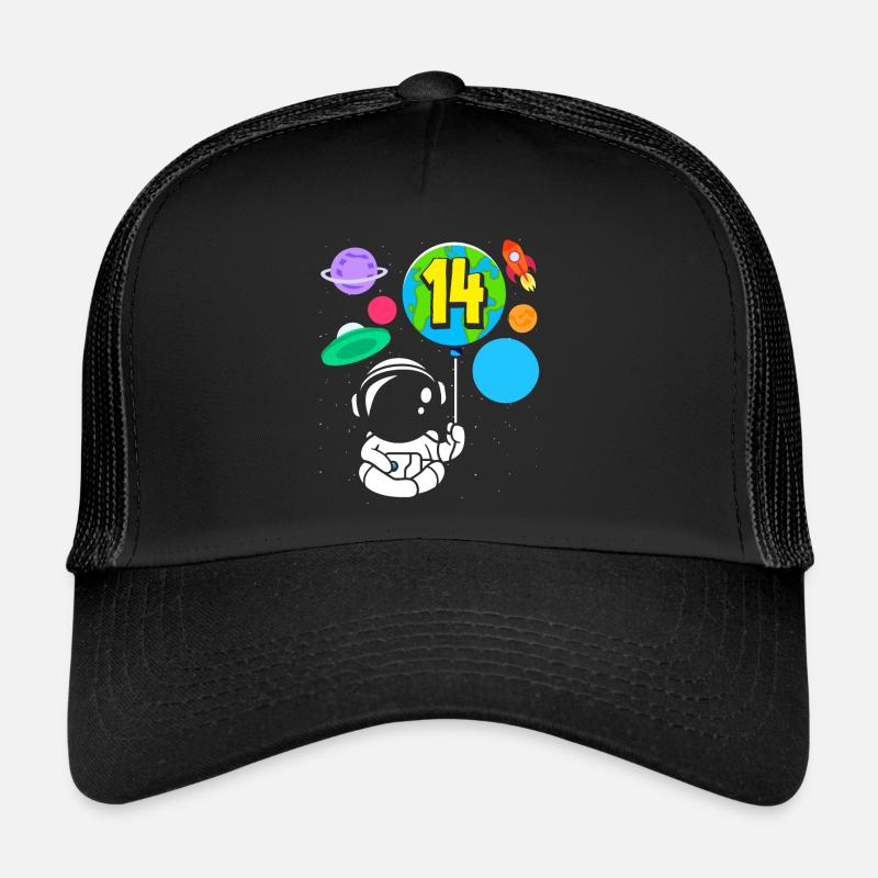 14e anniversaire Garçons Astronaute Anniversaire Casquette trucker 