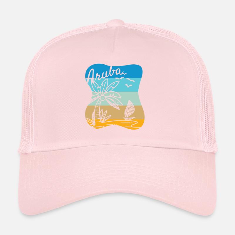 Aruba I Beach Sea Surf Vacation Palm Trees Trucker Cap