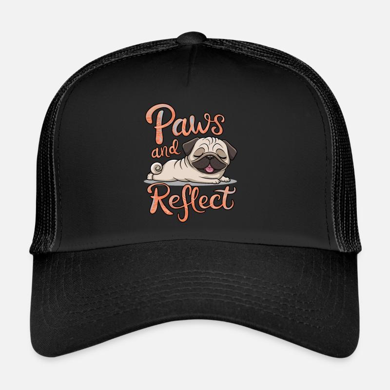 Pug Paws And Reflect Yoga Mediation Trucker Cap