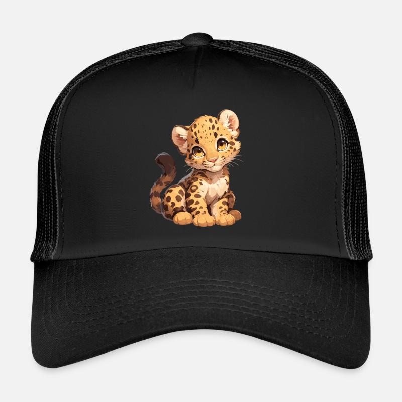 Leoparden Leopard - Trucker Cap - Schwarz/Schwarz