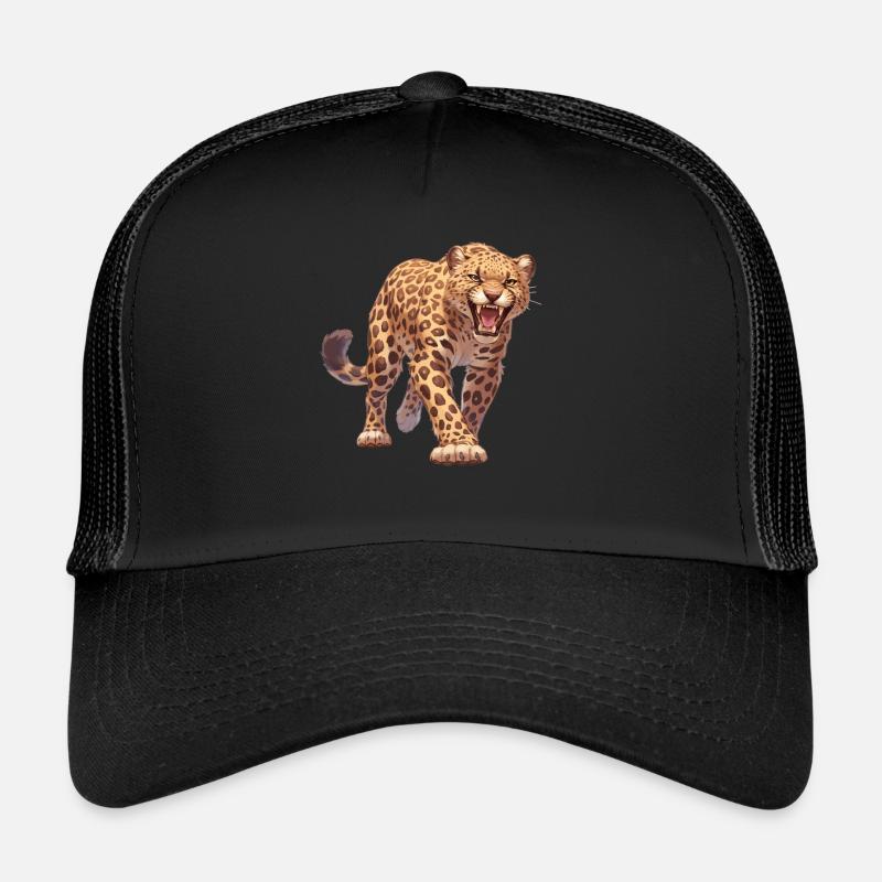 Leoparden Leopard - Trucker Cap - Schwarz/Schwarz