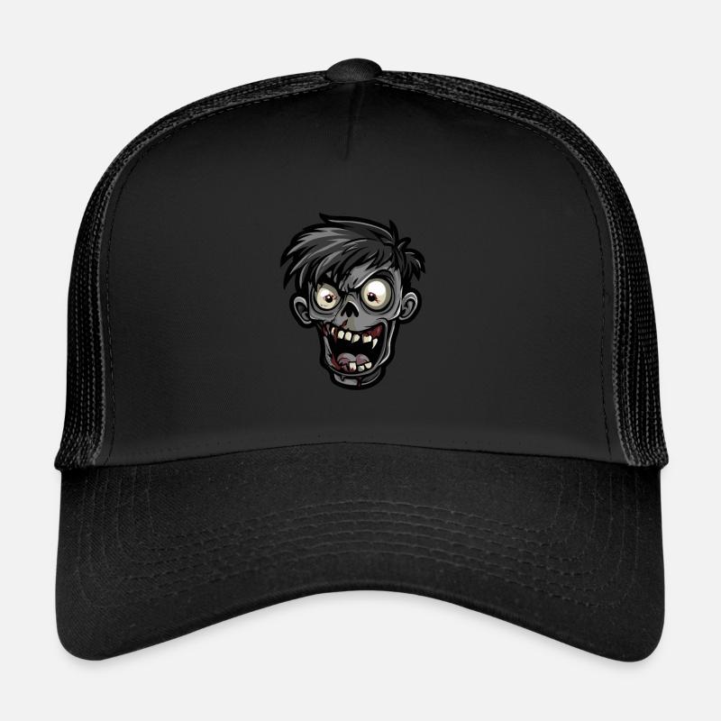 Zombie Halloween Comic Head Trucker Cap