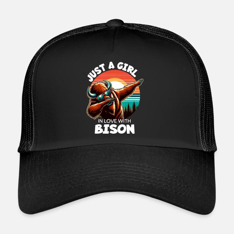 Une fille aime le bison Casquette trucker 