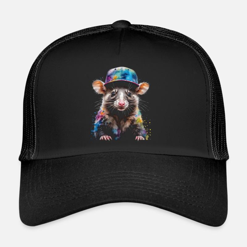 Opossum Snapback Cap Cool Tier Design Print Trucker Cap