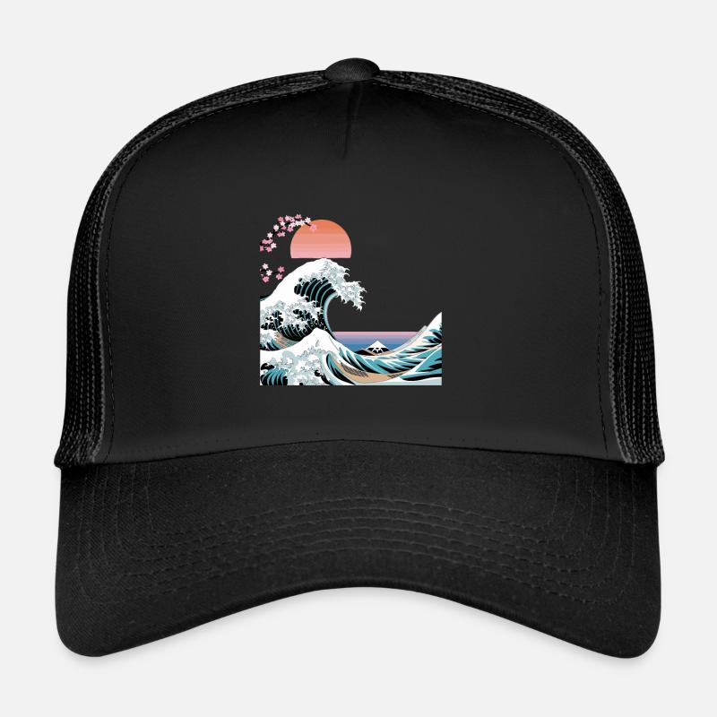 Big Wave Vaporwave Esthétique Années 80 Mode Anime Casquette trucker 