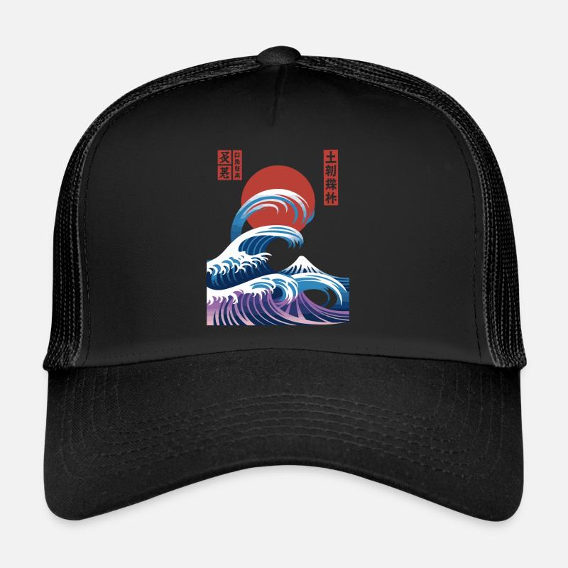 Big Wave Vaporwave Esthétique Années 80 Mode Anime Casquette trucker 