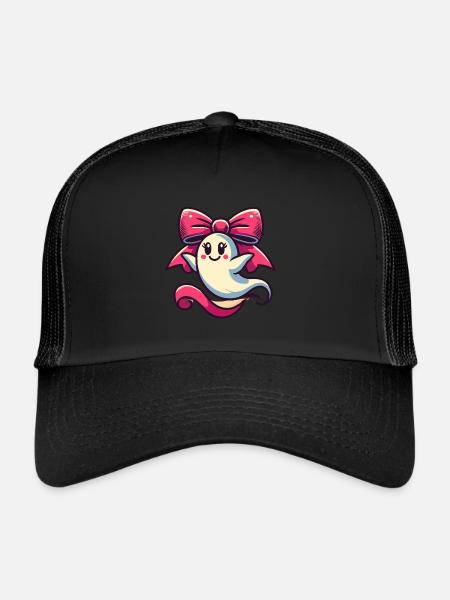 Cute Halloween Ghost Geiser Daughter - Trucker Cap - black/black - Front
