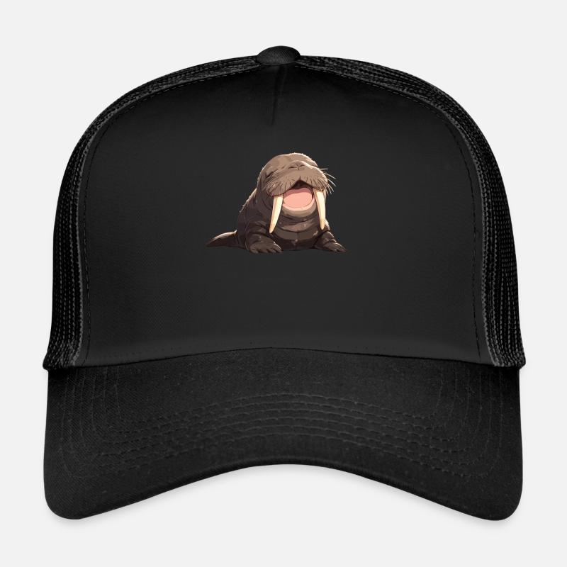 Walrus Walrosse Walross - Trucker Cap - Schwarz/Schwarz