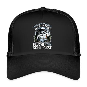 Angler Angelrute Witziges Fischer Hobbyfischer - Trucker Cap - Schwarz/Schwarz - Vorne