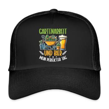 Beer Garden Gardening Allotment Gardener Gardener - Trucker Cap - black/black - Front