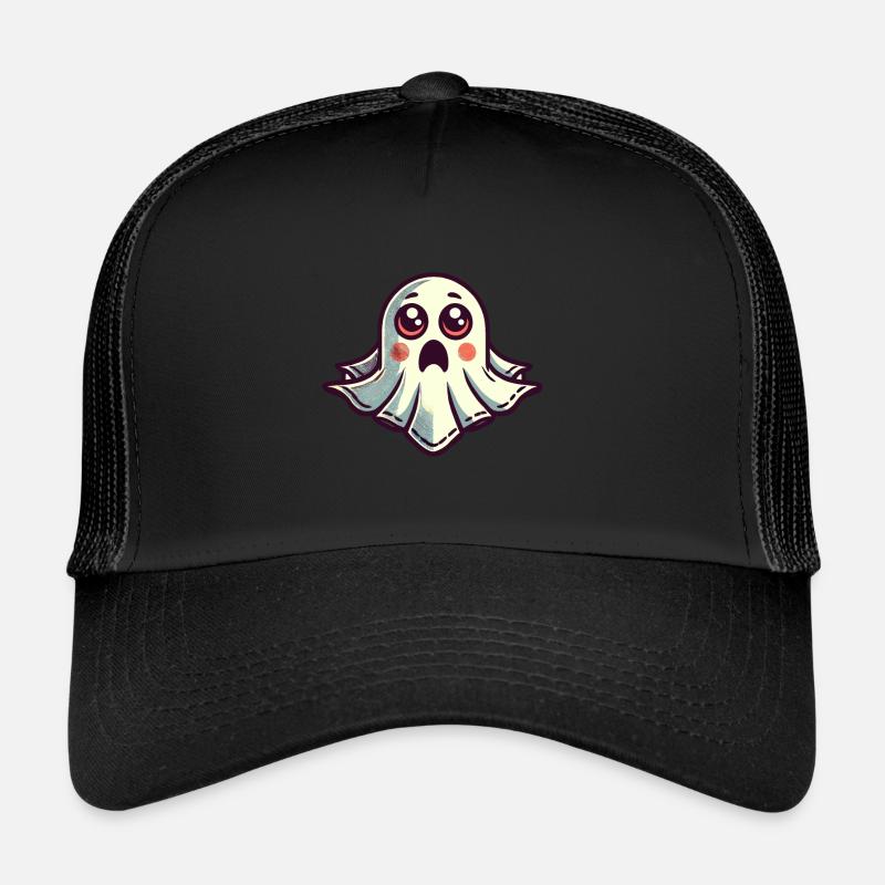 Scared Ghost Funny Ghost Design Trucker Cap