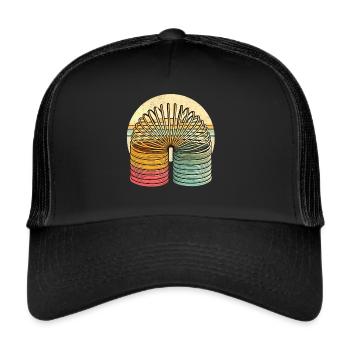 Stair Runner Retro – Slinky for Young and Old - Trucker Cap - black/black - Front