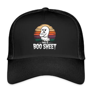 Boo Sheet Ghost Shirt pour Halloween - Casquette trucker  - noir/noir - Devant