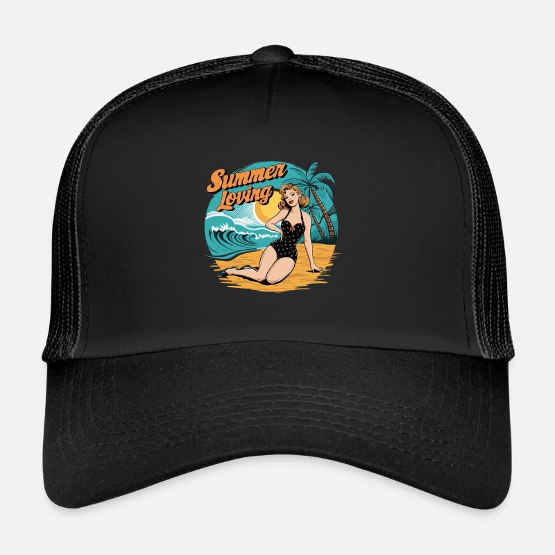 Retro Summer Loving Beach Vibes for a Trucker Cap