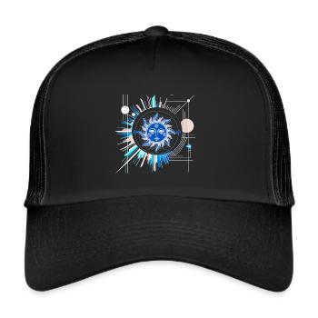 Tarot Karte Okkult Astrologie gothic esoterik - Trucker Cap - Schwarz/Schwarz - Vorne