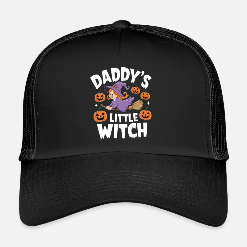 Halloween Witch Daddy's Little Witch - Trucker Cap - Schwarz/Schwarz