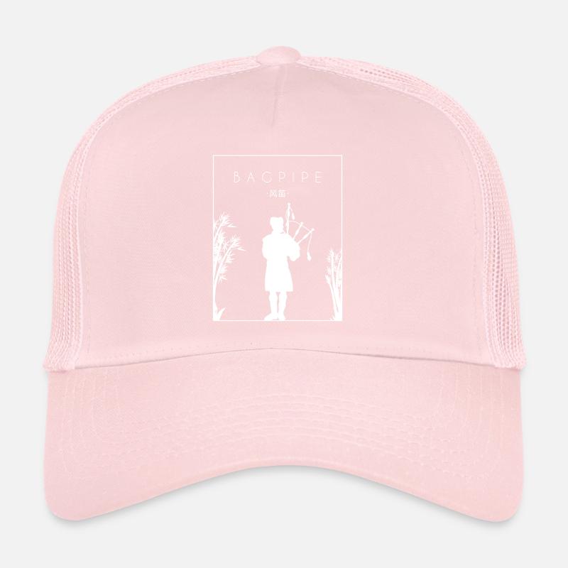 Bagpipe Chinese Hanzi Blowpipe Great Highland Trucker Cap