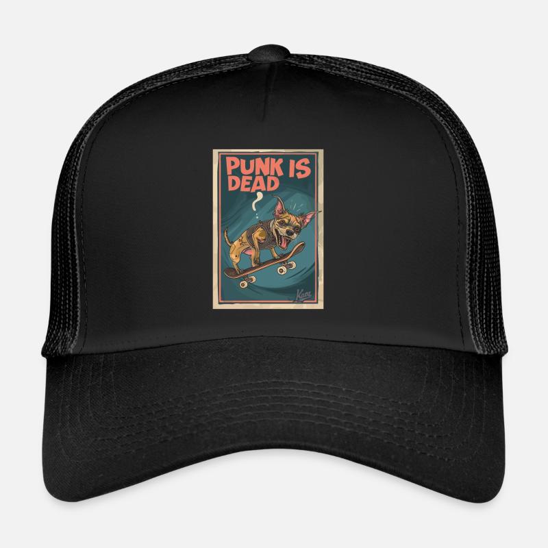 Skateboard Zombie-Hund: Punk is Dead Trucker Cap