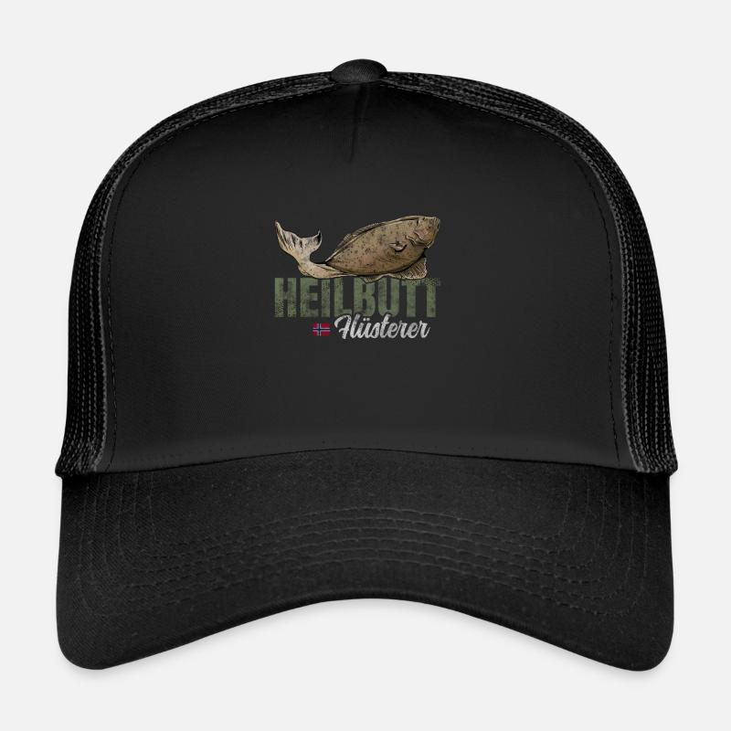 Norwegen Heilbutt Angeln - Trucker Cap - Schwarz/Schwarz